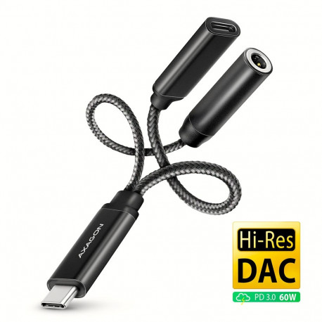 AXAGON ADA-HCPD USB-C - kõrglahutusega DAC audioadapter PD, 60W
