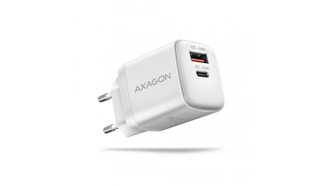 AXAGON Seinakontakti Laadija 2x Porti (USB-A + USB-C), 20W | ACU-PQ20W