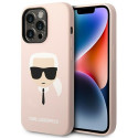 Karl Lagerfeld KLHCP14XSLKHLP iPhone 14 Pro Max 6.7" hardcase pink Silicone Karl`s Head