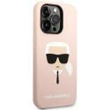 Karl Lagerfeld KLHCP14XSLKHLP iPhone 14 Pro Max 6.7" hardcase pink Silicone Karl`s Head