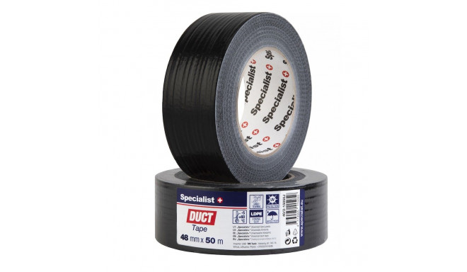 SPECIALIST+ Univ. adhesive tape, 48 mm x 50 m, black