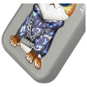 Nimmy iPhone 15 Pro 6.1" case gray/gray Glasses Cool Cat