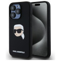 Karl Lagerfeld KLHMP15LSKHPPLK iPhone 15 Pro 6.1" must/must silikoonist kõvakorpus Karl Head prindig