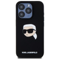Karl Lagerfeld KLHMP15LSKHPPLK iPhone 15 Pro 6.1" must/must silikoonist kõvakorpus Karl Head prindig