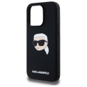 Karl Lagerfeld KLHMP15LSKHPPLK iPhone 15 Pro 6.1" must/must silikoonist kõvakorpus Karl Head prindig