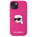 Karl Lagerfeld KLHMP15SSKHPPPLF iPhone 15 6.1" fuksia värvi kõvakorpus Silikoonist Karl Head Print M