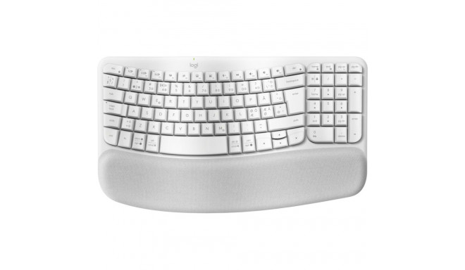 "Logitech Wave Keys Keyboard with cushioned palm rest wireless Bluetooth LE QWERTY off-white (PAN)"