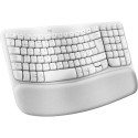 "Logitech Wave Keys Keyboard with cushioned palm rest wireless Bluetooth LE QWERTY off-white (PAN)"