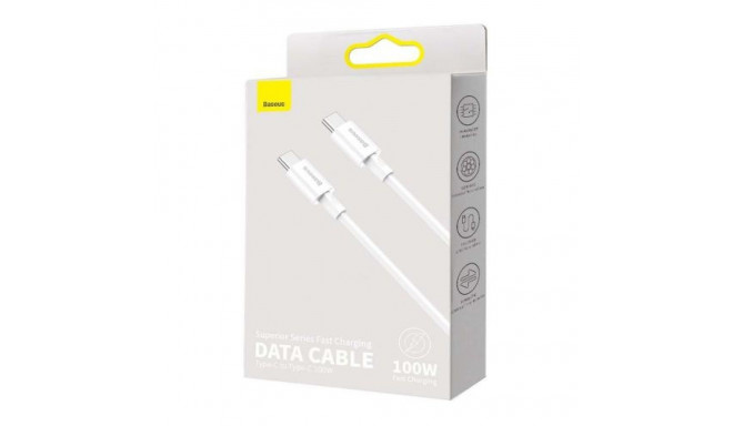 Baseus Type-C - Type-C Superior cable Quick Charge / Power Delivery / FCP 100W 5A 20V 2m white (CATY