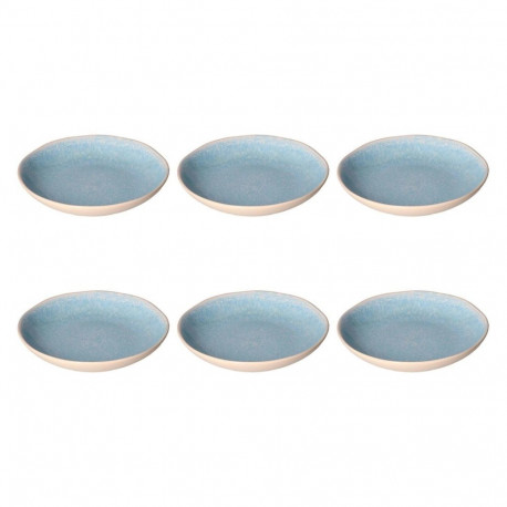 ROSE&TULIPANI CONCERTO FUSE AZZURRO Set of 6 soup plates 21 cm
