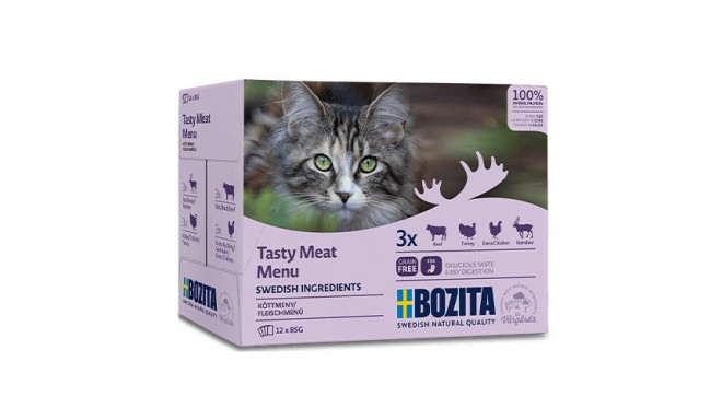 BOZITA Tasty meat menu - wet cat food - 12 x 85g