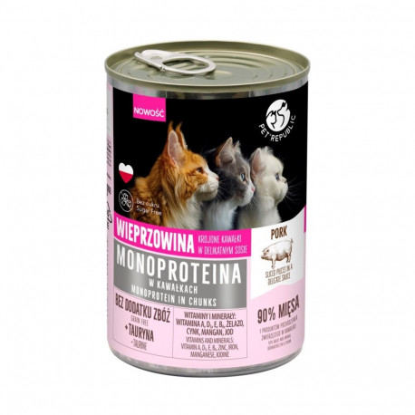 Wet Cat Food - PET REPUBLIC Monoprotein Pork 400g Grain-Free