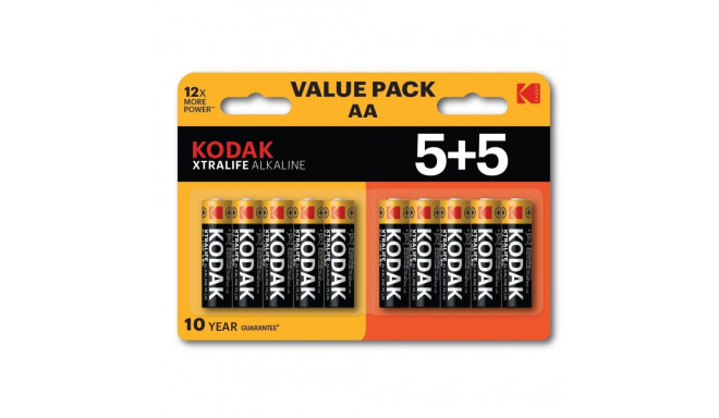 Alkaline Batteries - Kodak Xtralife Aa Battery 10 (5+5 Pack)