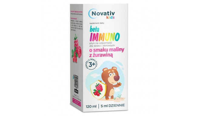 Diet Supplement - Novativ Kids Beta Immuno Liquid 120ml Cranberry Raspberry