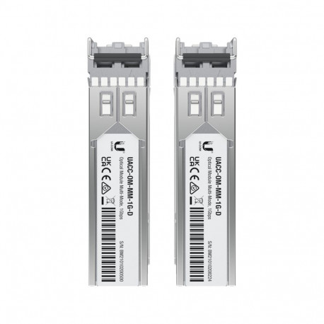 Networking Transceiver - Ubiquiti UACC-OM-MM-1G-D-2 1250 Mbit/s SFP Multi-mode 550m