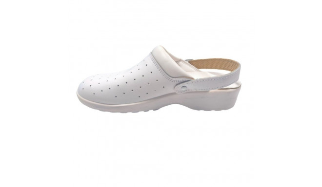 Clog Shoes - Scholl Racy Perforated Leather White Size 37