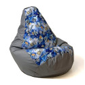 Beanbag - Sako Sack Pear Pattern Spaceships Gray 105 x 80 cm