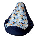 Pouffe - Sako Frozen XL Pear Print Navy Blue