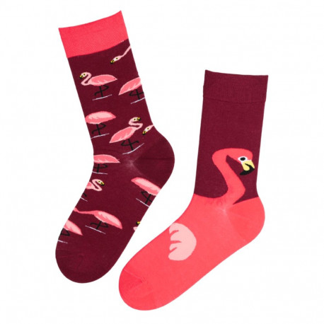 SOKISAHTEL SIMON roosad flamingodega puuvillased sokid 446