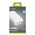 20000 mAh multi-port power bank with 20W Power Delivery technology White