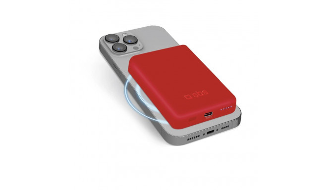 5000 mAh wireless magnetic Power Bank Red