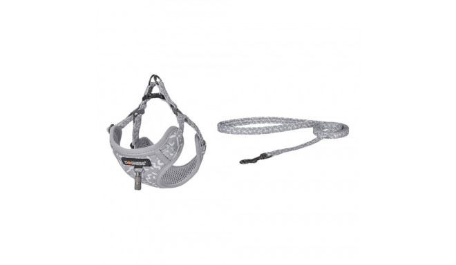 Cat set Dogness harness and leash 1,5m (Light Grey)
