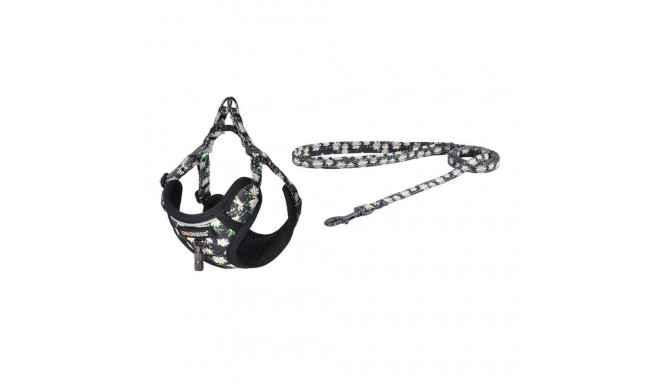 Dogness walking set leash 1,5m+harness for dog (multicolor)
