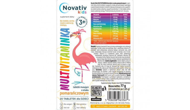 Diet Supplement - Novativ Kids Multivitamin 20 Dissolvable Tablets