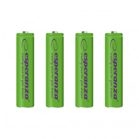 EZA102G Esperanza Ni-MH AAA 1000mAh rohelised akupatareid, 4 tk