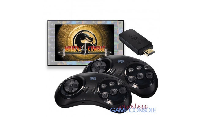 GameBox Y2SG 16bit Retro spēļu Hdmi stick konsole ar Sega spēlēm x2 bezvadu kontrolleri Melns