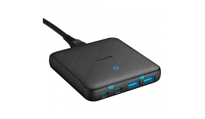 "Anker 543 PowerPort Atom III Charger 65W Slim 4-Port GaN 1 x USB-C 45W 1 x USB-C 20W 2 x USB-A"