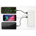 PowerMax 20000mAh Mega Power Bank Laadija 3x USB 2.1A / MicroUSB sisend + LED Taskulamp Valge