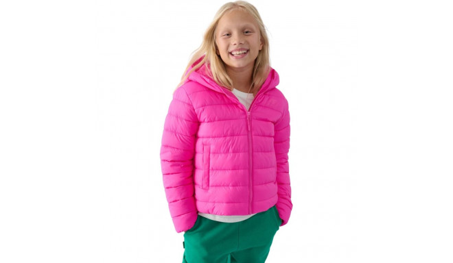 Girls' down jacket 4F F449 fuchsia 4FJWAW24TDJAF449 55S 158cm