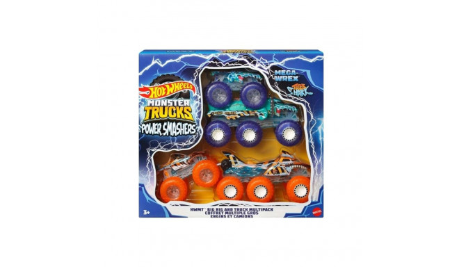 Hot Wheels Monster Trucks Power Smashers mänguauto ja suurveoki komplekt (4 mänguautot)