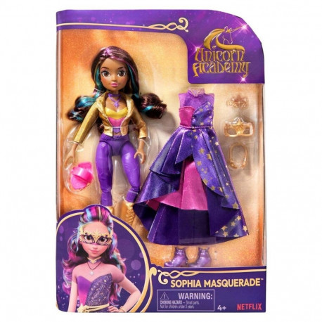 Unicorn Academy, Sophia Masquerade Ball Doll with 9 Accessories, 9.5”, Dolls & Unicorn Toys for Girl