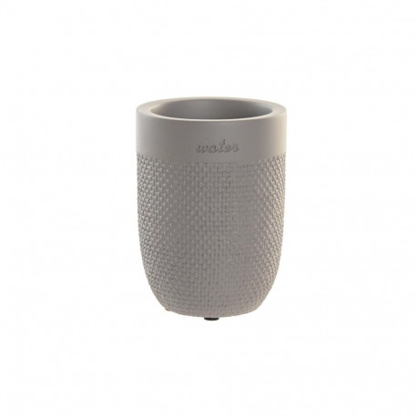 Glass DKD Home Decor Grey Cement 8 x 8 x 10,5 cm