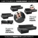 Cover for chaise longue with long left arm Sofaskins NIAGARA 210 - 340 cm - Fuchsia