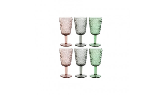 Topside komplekt Home ESPRIT Must Punane Roheline Kristall 285 ml (6 Ühikut)