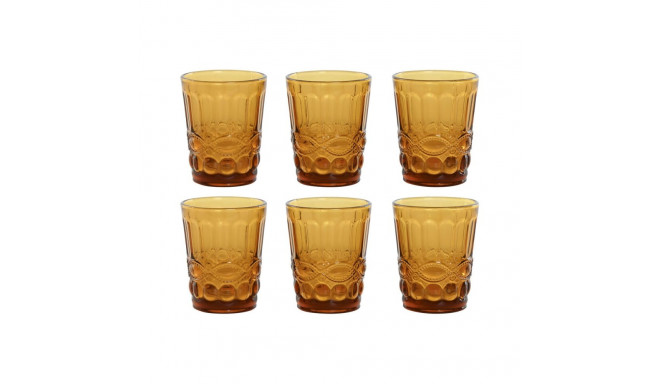 Klaaside komplekt Home ESPRIT Merevaik Kristall Reljeefiga 240 ml (6 Ühikut)