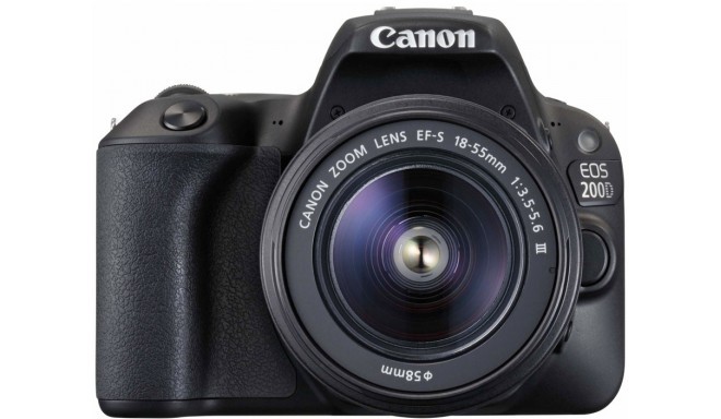Canon EOS 200D + 18-55mm DC III Kit, melns