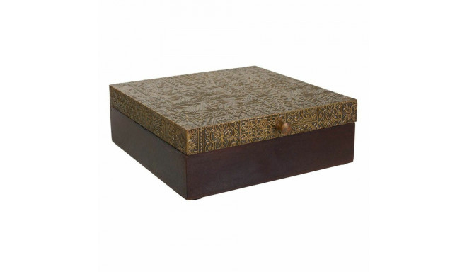 Jewelry box Alexandra House Living Dark brown Brass Mango wood MDF Wood 20 x 7 x 20 cm