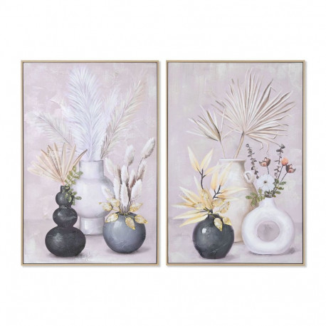 Maal Home ESPRIT Kangas Puit MDF Vaas Skandinaavia 62 x 4 x 92 cm (2 Ühikut)