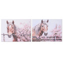 Painting Home ESPRIT Beige Pink Canvas MDF Wood Horse Shabby Chic 80 x 2,5 x 60 cm (2 Units) Painting Home ESPRIT Beige Pink Canvas MDF Wood Horse Shabby Chic 80 x 2,5 x 60 cm (2 Units)