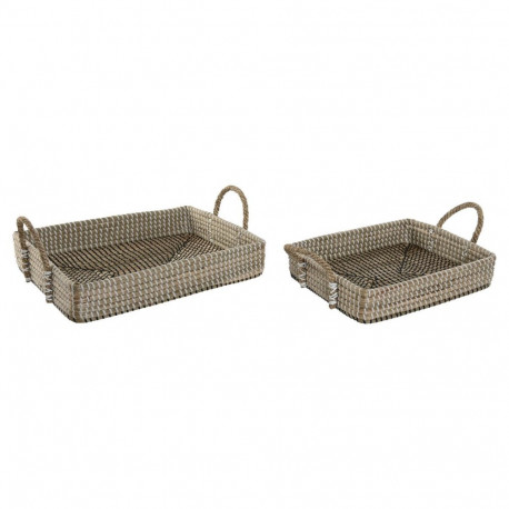 Korvikomplekt Home ESPRIT Looduslik kiud Naturaalne Linna 41 x 32 x 16 cm