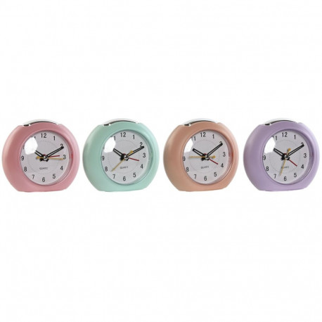 Table clock Home ESPRIT Pink Coral Mint Lilac (4 Units)