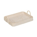 Tray White Bamboo Rattan 45 x 34 x 13 cm (2 Units)