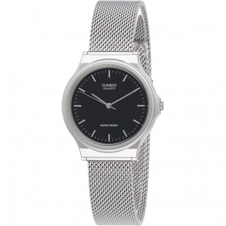 Unisex Kell Casio VINTAGE Must Hõbedane (Ø 35 mm)
