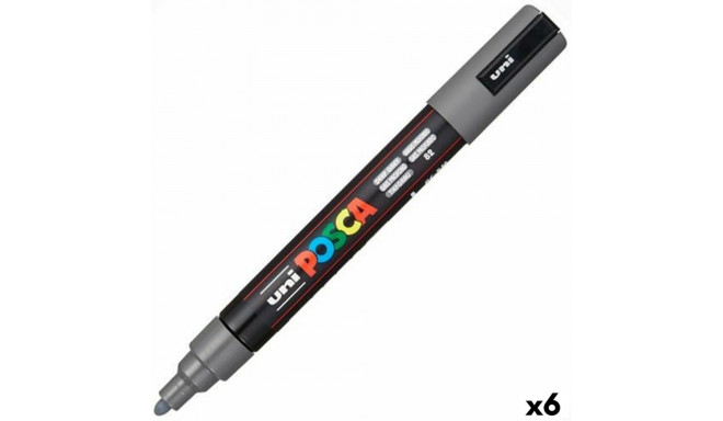 Acrylic paint marker POSCA PC-5M Dark grey 1,8-2,5 mm (6 Units)