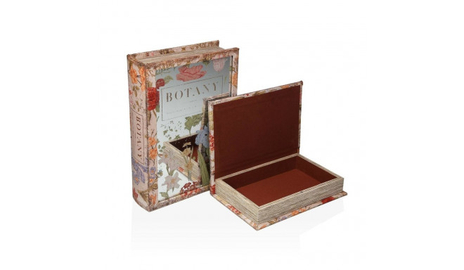 Set of decorative boxes Versa Botany Canvas MDF Wood Book 7 x 21 x 30 cm