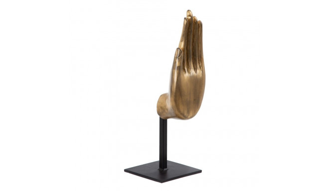 Decorative Figure Black Golden Wood 10 x 12 x 30 cm